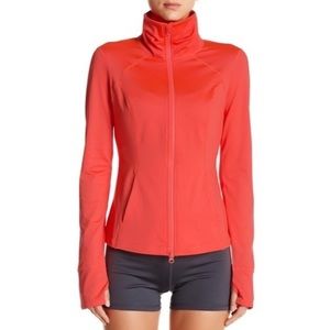 Zella Zip Up Athletic Tech Jacket Neon Orange